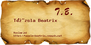 Tézsla Beatrix névjegykártya